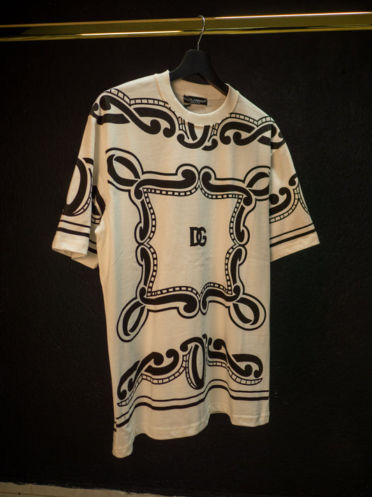 Тениска Dolce & Gabbana с Бароков Принт и DG Лого